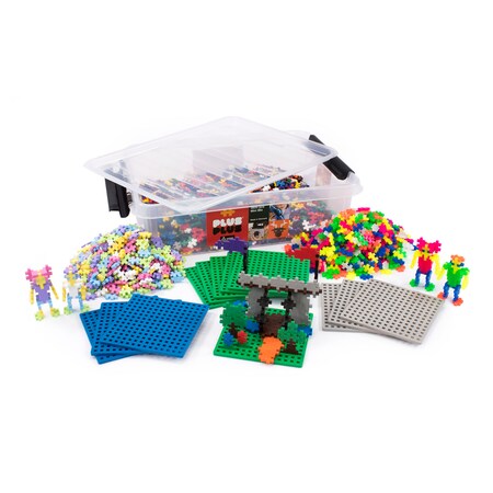 Plus-Plus Plus-Plus School Set, Assorted Colors, 3600 Pieces with 12 Baseplates 08028